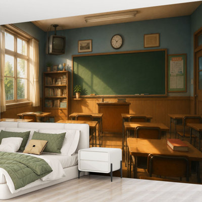 Murale Papier peint auto-adhésif Bright Peaceful Classroom