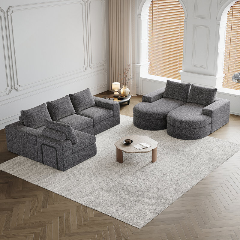 Canapé modulaire Chenille Cloud, Gris chenille