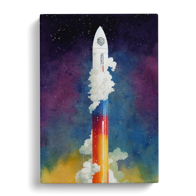 A Fascinating Spaceship Rocket - Wrapped Canvas, 60cm H x 40cm W x 3cm D