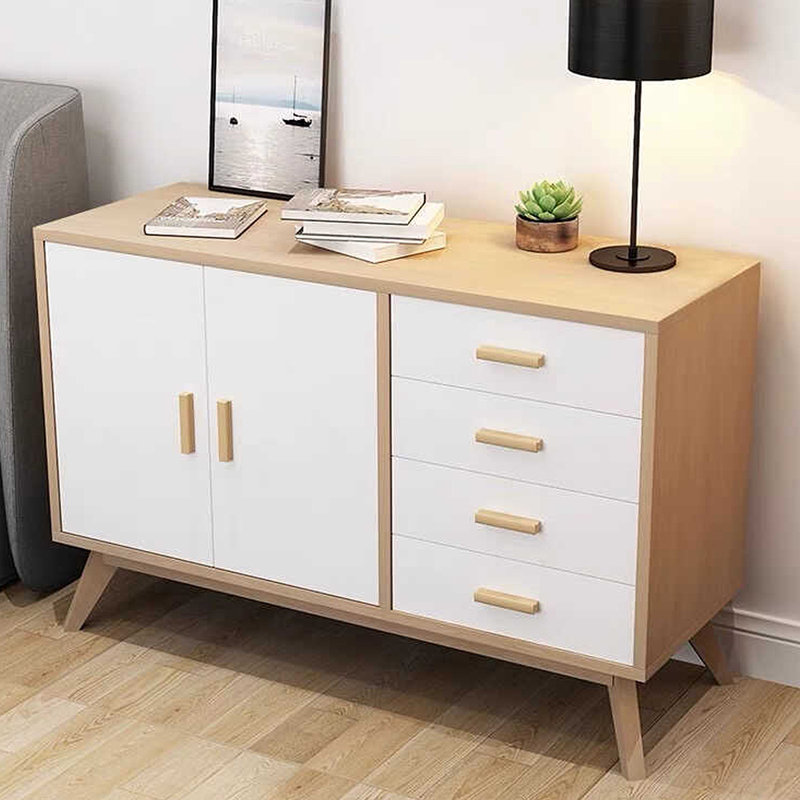 Simple solid wood locker against the wall