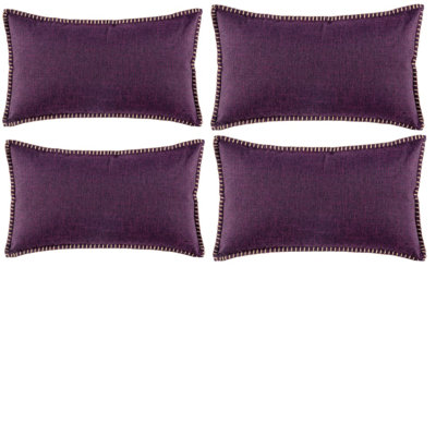  Ensemble de 4 housses de coussin en lin