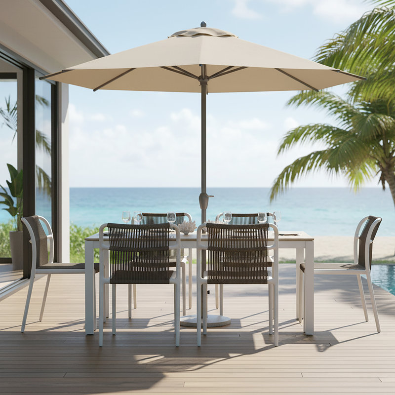 Ensemble de 12 chaises de salle à manger en corde tissée brune Goodin avec structure en plastique, Brun
