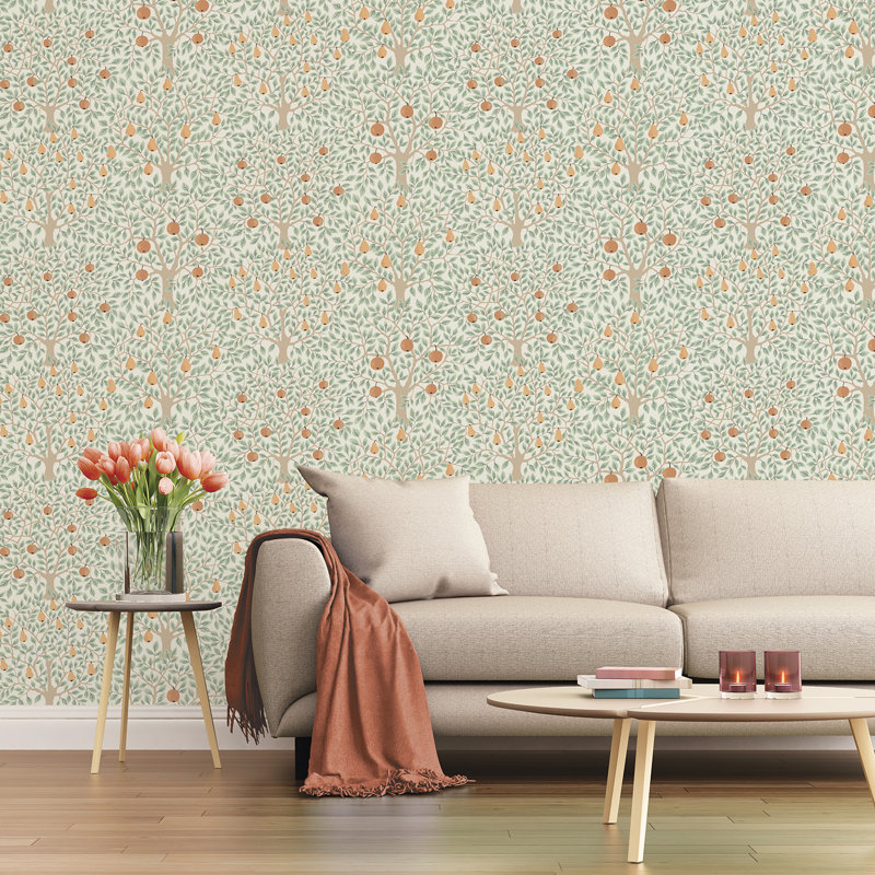 Bryanna 10.05m x 53cm Matte Wallpaper Roll, Light Green