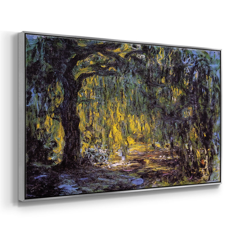 «Weeping Willow 2», reproduction d'art sur toile encadrée, H 27 po x l 41 po x P 2 po, Argent