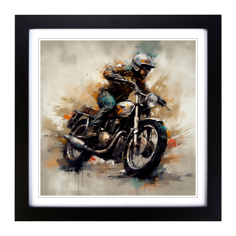 Motorcycle - Framed Print, Black