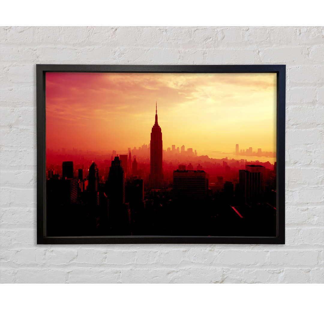 Nyc Empire State Building bei Sonnenuntergang - Einzelbildrahmen Kunstdrucke auf Leinwand