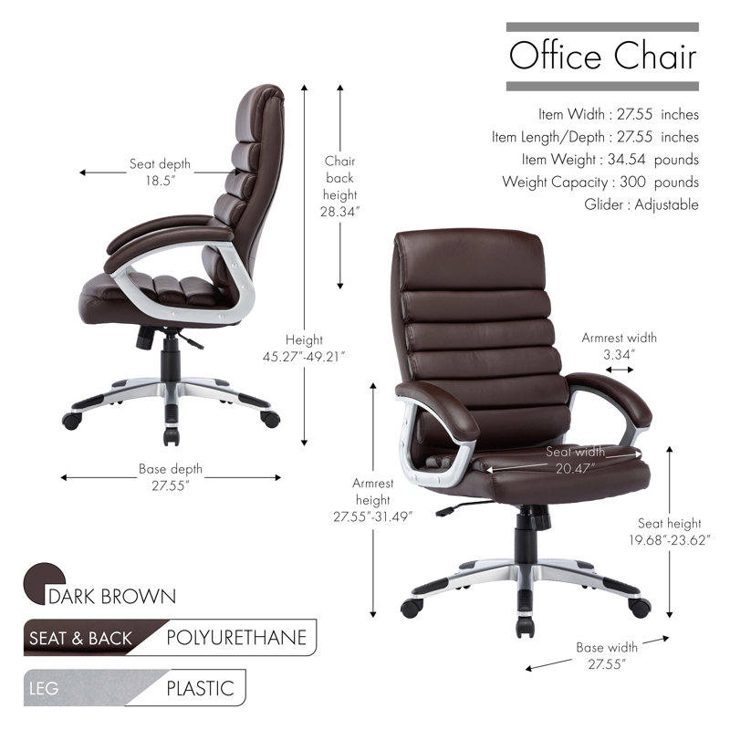 Fauteuil de direction Kalsoom, Brun foncé