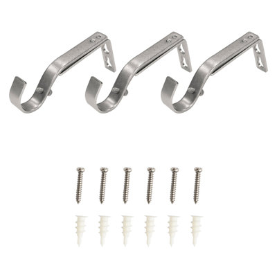 Lumi Home Furnishings Adjustable Single Curtain Rod Brackets 1 in. (3-Piece)