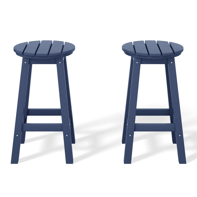 Tabouret de comptoir rond 24 po Laguna, Bleu marine