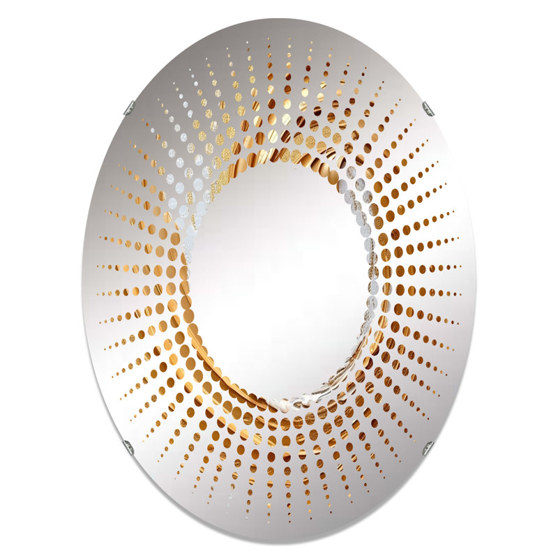 Nébuleuse spirale dorée et blanche I - Miroir décoratif Starburst MIR102831 O, 35,4 po x 23,6 po