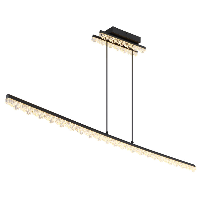1 - Light Matte Black LED Geometric Pendant