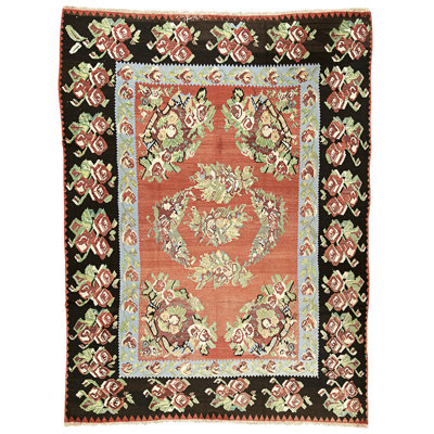High-Quality Hand-Knotted Red And Brown Area Rug