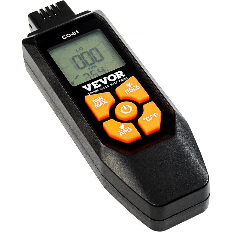 Carbon Monoxide Detectors, 0-1000PPM CO Detector with Audible & Visual Alarm, Portable CO Gas Metre Tester with Temperature Sensor, LCD Backlit Screen for Home / Industrial