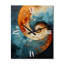 Orange bleu sarcelle abstrait spirales I - abstrait très grandes horloges murales-1103870345