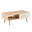 Table basse rectangulaire avec pieds coulissants en bois massif et tiroir pour table de rangement moderne