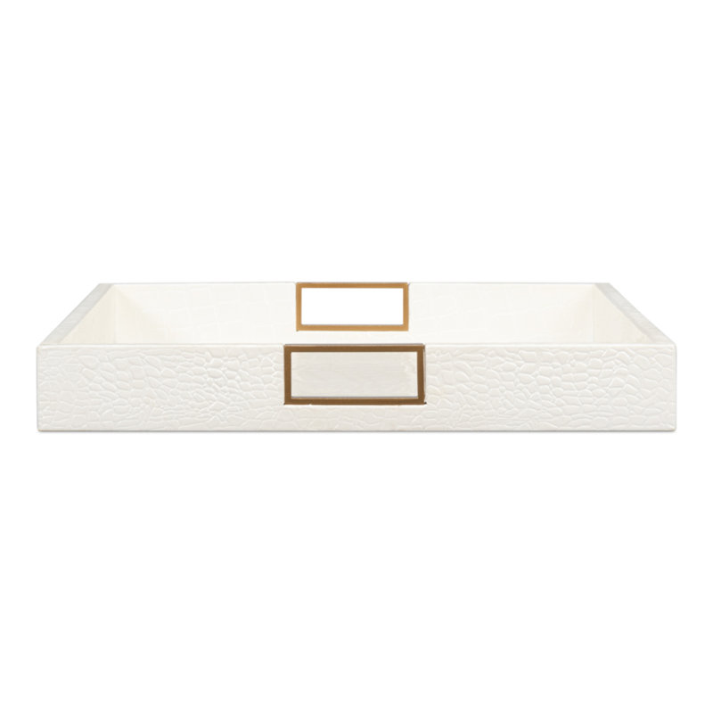 Shagreen Decorative Tray, Ivory