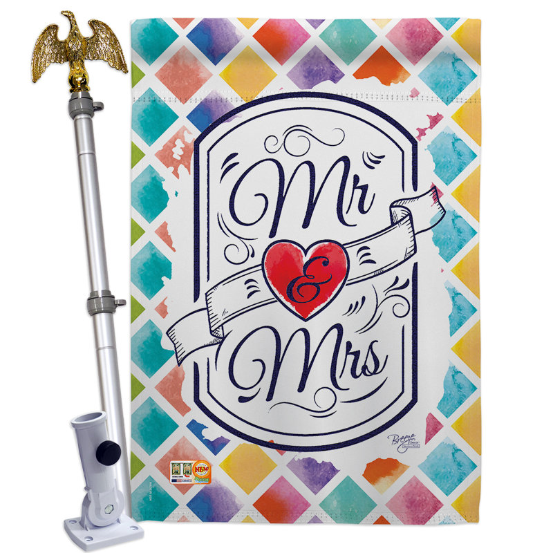 Ensemble de drapeaux en polyester 40 x 28 po Mr et Mme
