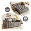 Canapé-lit convertible en velours de 65 pouces avec station de charge USB et accoudoirs de rangement - Canapé-lit moderne pliable 3-en-1 pour les petits espaces-369548153