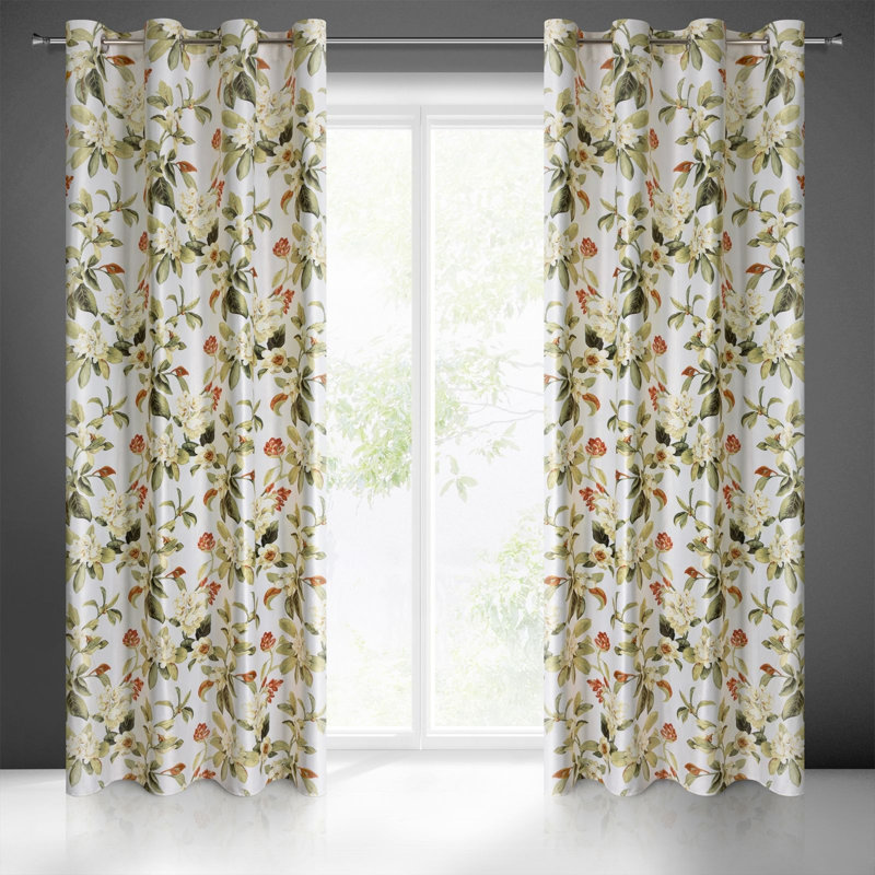 Ageet Semi Sheer Curtains Single Panel, White