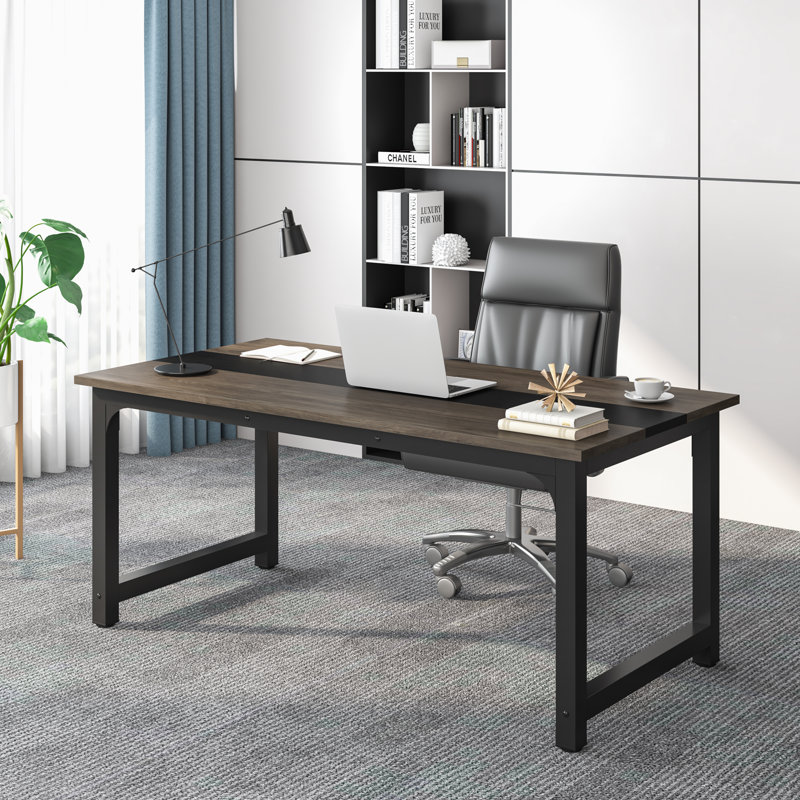 Montserat Desk, 29.52" H x 63" W x 31.49" D, Gray/Black