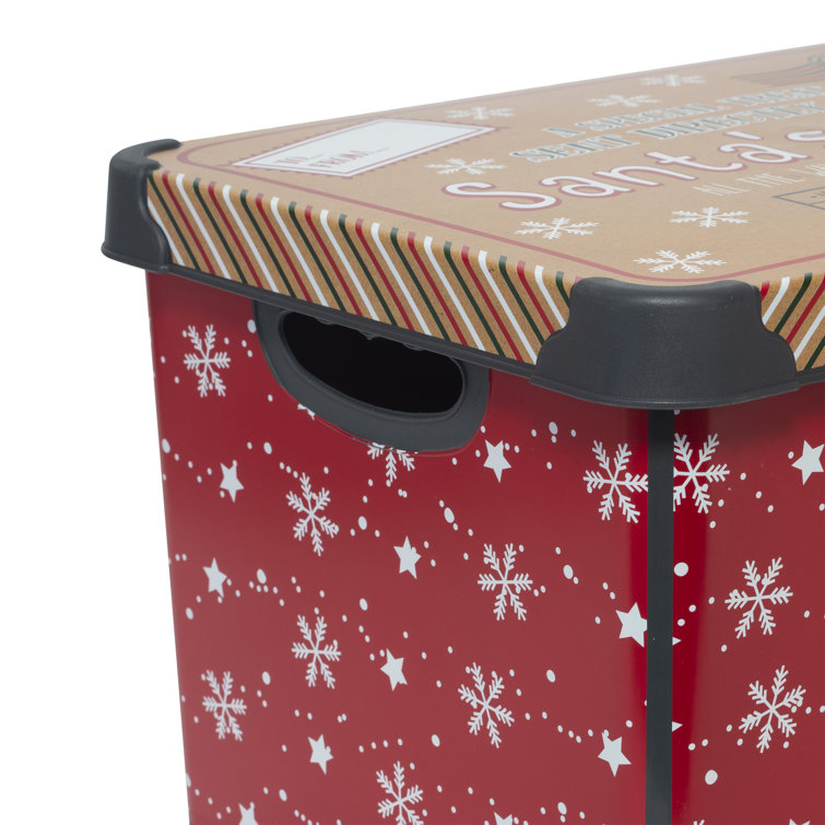 The Holiday Aisle Santa's Elves Design Plastic Storage Tote