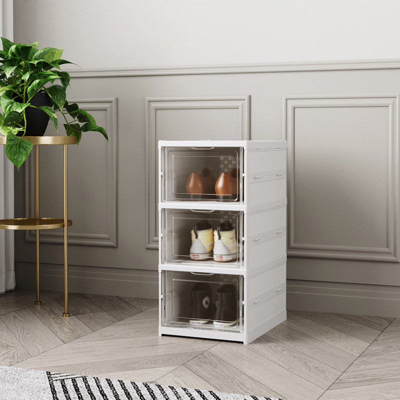 3 Pair Stackable Shoe Storage Cabinet