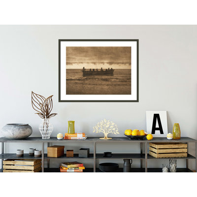 Start of whale hunt Cape Prince of Wales (The North American Indian v. XX. Norwood MA The Plimpton Press) by Edward Sheriff Curtis -Framed Giclee Print