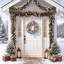Couronne de Noël artificielle pré-illuminée de 61 cm (24 pouces) avec boules roses électroplaquées et accents de flocons de neige