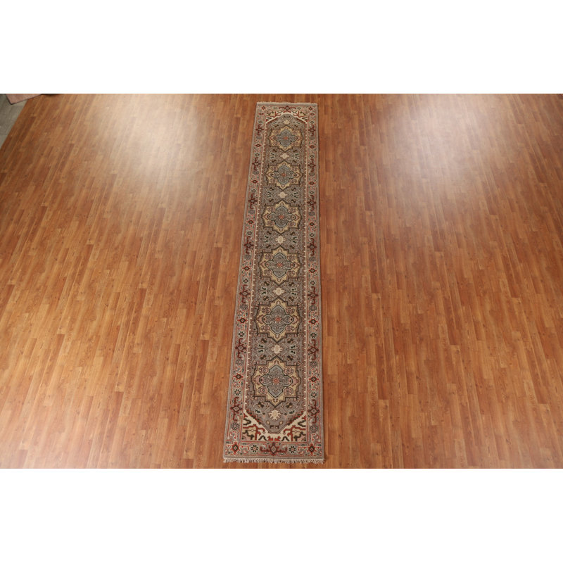 Wool Traditional  Oriental Runner Rug 3x14