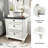 23.6" Modern Farmhouse Nightstand Solid Wood Leg Bedside Table With 3 Drawers & Large Tabletop-533337753