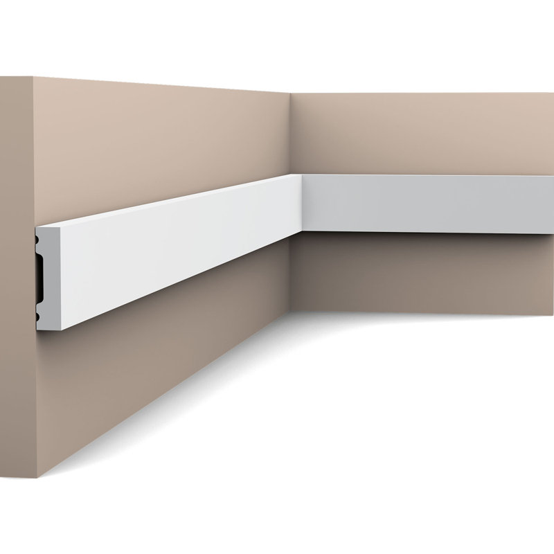 Plastic 78.75'' W x 1.625'' L Wall Base in Primed White