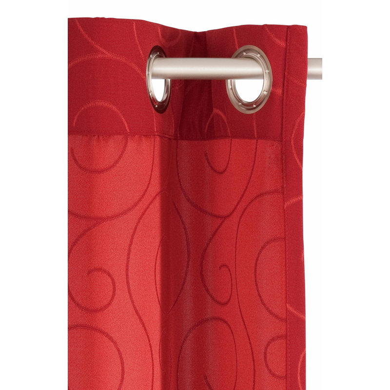 Coursey Room Darkening Curtain Single Panel, Red, 145cm H x 132cm W