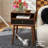 Calvin Mid-Century Modern Side Table with Storage Drawer and Open Shelf, Walnut and Black