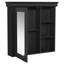 Armoire de rangement murale de salle de bain noire de 30 po x 28 po, charnières à fermeture en douceur et miroir transparent