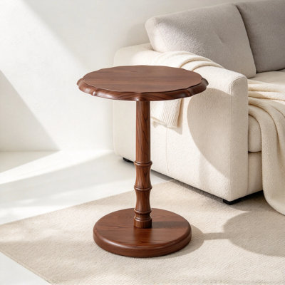 Victorian Style 23.6'' H Solid Wood Pedestal Side Table
