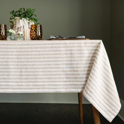 Amalfi Stripe - 100% Pure Linen Tablecloth