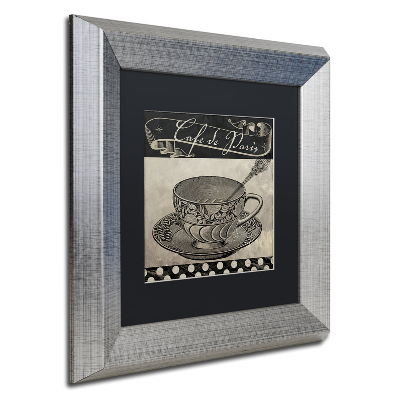 «Bistro Parisienne IV» par Color Bakery - cadre photo, impression sur toile, H 11 po x l 14 po x P 0,5 po, Noir, Cadre noir