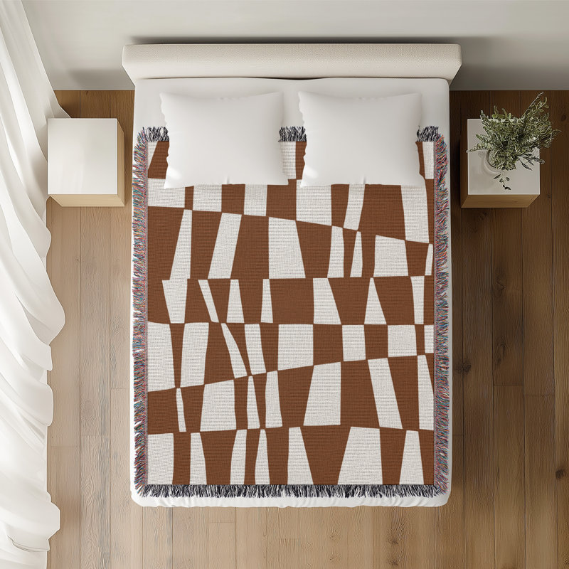 Jeté en coton Colette, 50 x 60, Brun rouille