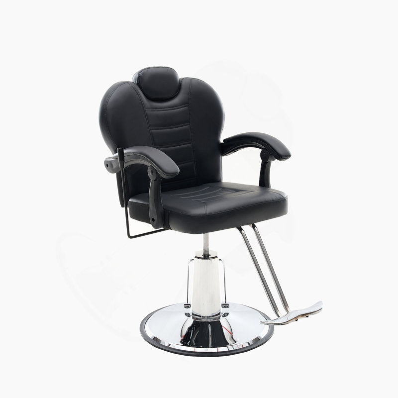 Fauteuil de coiffeur inclinable 90 ° à 150 ° pour salon de coiffure, fauteuil de salon pivotant à pompe hydraulique sur 360 ° pour coiffeur - Noir