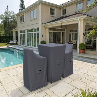 Outdoor Dining Set Covers For Asherton 2-Person Square Table & Chairs, Water-Repellent UV-Resistant Polyester by Arlmont & Co.