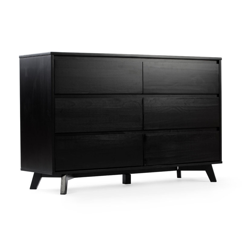 Lauritzen Scandinavian 6-Drawer Dresser, Black