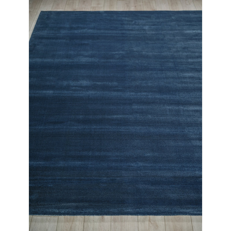 Velutto Hand Loomed Nylon Area Rug in Navy, Rectangle 6' x 9'