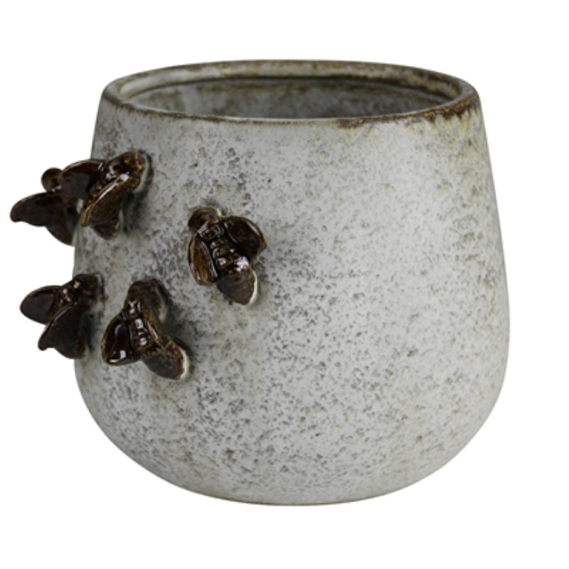 Cachepot avec 5 abeilles - 4 po, céramique