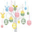 Valery Madelyn 35 pièces œufs de Pâques décorations d'arbre, œufs de Pâques en plastique rose bleu pastel ornements d'arbre en vrac pour les décorations de Pâques, œuf suspendu incassable pour décoration de fête de printemps-268661404