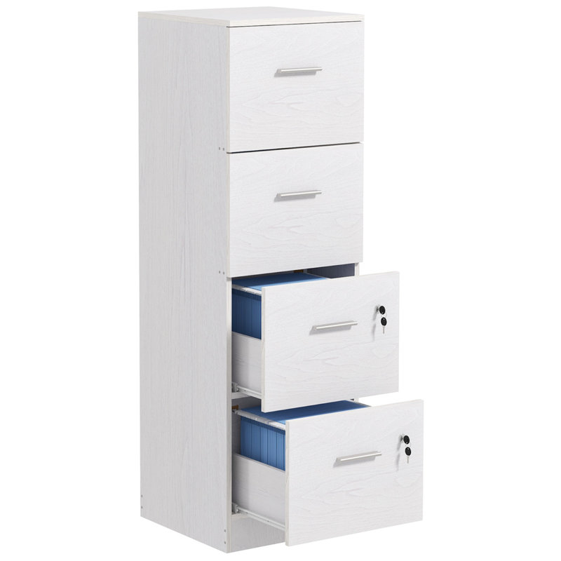 Seantae 4 Drawer Filing Cabinet, White