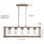 Luminaire suspendu rectangulaire à 5 lumières pour îlot de cuisine Trang