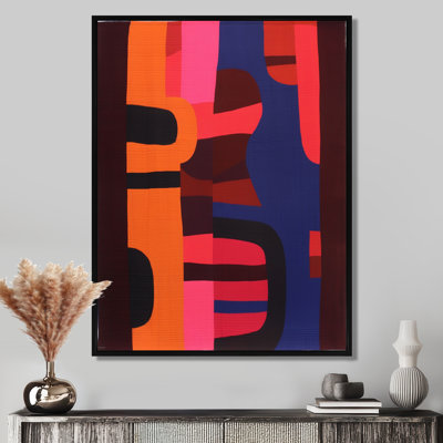 Midnight Melody Retro 70S Mauve orange II - art mural abstrait