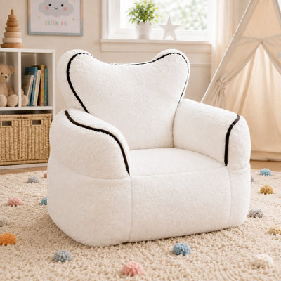 Fauteuil à billes en fausse fourrure souple de grande taille