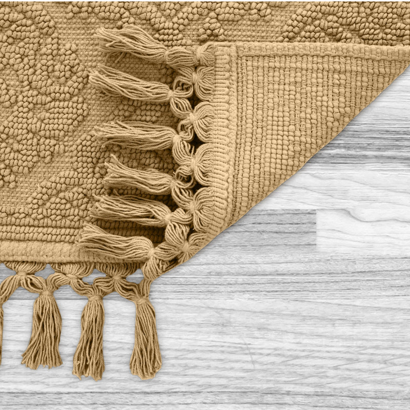Ricardo 100% Cotton Bath Rug, 21" W x 41" L, Linen
