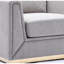 Chaise contemporaine grise pour le salon - matériaux, design élégant, fabrication de salon confortable, base stable, design élégant